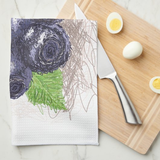 Linge De Cuisine myrtille (Quart Plié)