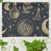 Linge De Cuisine Mystical Celestial Witchcraft - Gold Botanical (Plié)