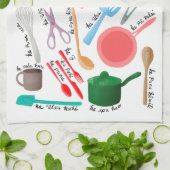 Linge De Cuisine Nā Pono Lumi Kuke en blanc (Plié)