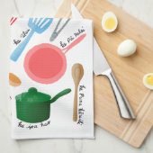 Linge De Cuisine Nā Pono Lumi Kuke en blanc (Quart Plié)