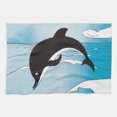 Linge De Cuisine Nager Avec Les Dauphins (Horizontal)