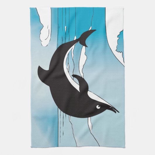 Linge De Cuisine Nager Avec Les Dauphins (Vertical)