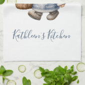 Linge De Cuisine Nains personnalisés Fleurs de marguerites blanches (Plié)