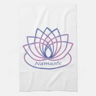Linge De Cuisine Namaste Purple et Pink Lotus Flower