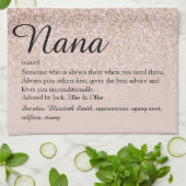 Linge De Cuisine Nana Grandma Granny Definition Rose Gold Glitter (Plié)