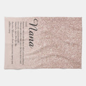 Linge De Cuisine Nana Grandma Granny Definition Rose Gold Glitter (Horizontal)