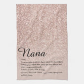 Linge De Cuisine Nana Grandma Granny Definition Rose Gold Glitter (Vertical)