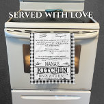 Linge De Cuisine Nana Recette noir blanc ferme Buffalo Plaid<br><div class="desc">Citation de cuisine de Nana avec nom, noir et blanc, plaid de buffle, checker, cuisine modèle, serviette de recette do-it-yourself. Ajoutez la recette de votre grand-mère, de votre grand-mère ou de votre mère. Créez le souvenir parfait, un cadeau mémorable pour Nana ou l'autre pour des réunions de famille, des traditions...</div>