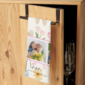 Linge De Cuisine Nana Trois photo ruban rose Texte superposition de