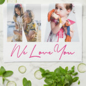 Linge De Cuisine Nana We Love You Photo Collage Keepsaké (Plié)