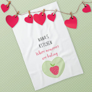 Linge De Cuisine Nana's Strawberry Heart Memories