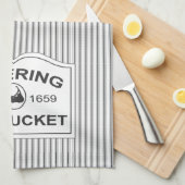 Linge De Cuisine Nantucket chic minable signent dedans la rayure (Quart Plié)