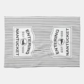 Linge De Cuisine Nantucket chic minable signent dedans la rayure (Horizontal)