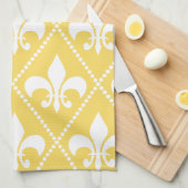 Linge De Cuisine Naples Yellow Fleur de Lis (Quart Plié)