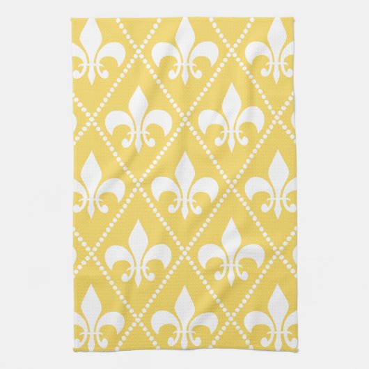 Linge De Cuisine Naples Yellow Fleur de Lis (Vertical)