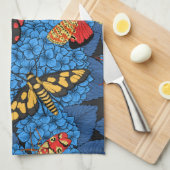 Linge De Cuisine Nappes phréatiques bleu hydrangée (Quart Plié)