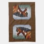Linge De Cuisine Natif Américain Bay Pinto Horse Brown (Vertical)