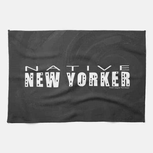 Linge De Cuisine Natif New Yorkais noir (Horizontal)