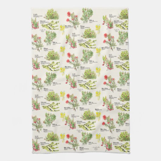 Linge De Cuisine Native Plants Hawaii Volcano Trail Kitchen Towels (Vertical)