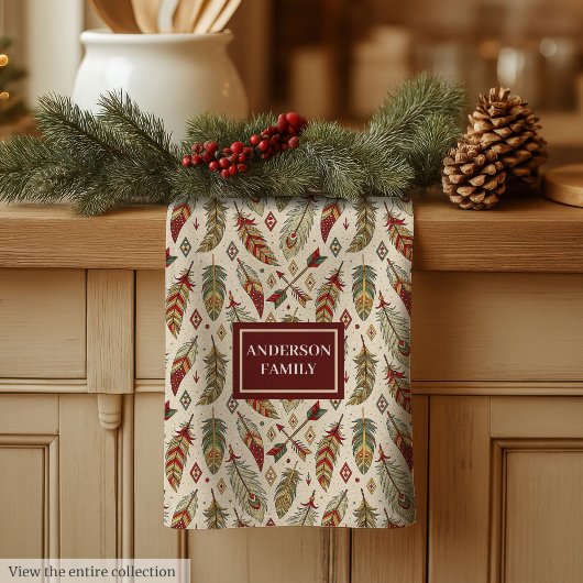 Linge De Cuisine Native Tribal Kitchen Towel Custom Name Accent