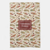 Linge De Cuisine Native Tribal Kitchen Towel Custom Name Accent (Vertical)