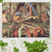 Linge De Cuisine Nativité de Noël, Naissance du Christ par Botticel (Plié)