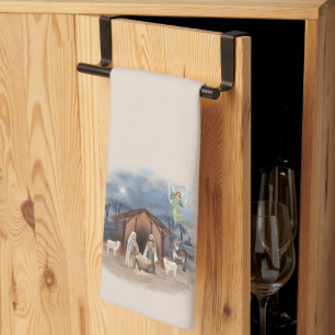 Linge De Cuisine Nativité Noël Aquarelle Jésus