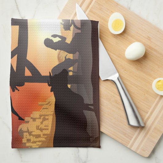 Linge De Cuisine Nativité Scene Fête Noël religieux (Quart Plié)