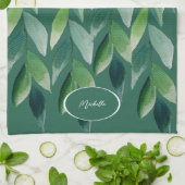 Linge De Cuisine Nature bohème verte moderne (Plié)