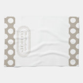 Linge De Cuisine Nature | Monogramme Motif Pois blanc (Horizontal)