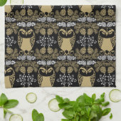 Linge De Cuisine Nature Owl Folk Art (Plié)