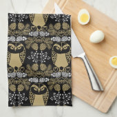 Linge De Cuisine Nature Owl Folk Art (Quart Plié)