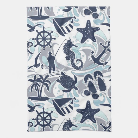 Linge De Cuisine Nautical Beach (Vertical)