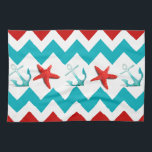 Linge De Cuisine Nautical Beach Rouge Turquoise Chevron Ancres Star<br><div class="desc">Plage Nautique Rouge Turquoise Chevron Ancres Starfish avec rayures de chevron rouge et turquoise avec ancres turquoises bleu turquoise et étoiles de mer rouge éclatante centré au milieu du motif chevron. "nautique" "plage thème" "été" "ancre" "étoile" "bord de mer" "océan" "bord de mer" "chevron" "motifs" "turquoise" "turquoise" "turquoise et rouge"...</div>