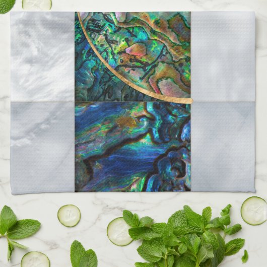 Linge De Cuisine Nautilus Shell - Abalone et Pearl (Plié)