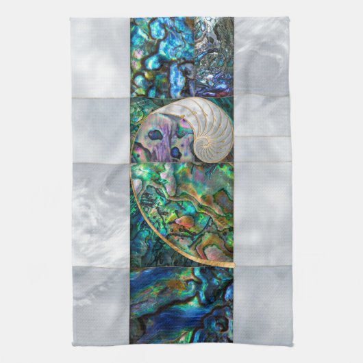 Linge De Cuisine Nautilus Shell - Abalone et Pearl (Vertical)