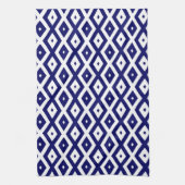 Linge De Cuisine Navy blue and white diamond pattern (Vertical)