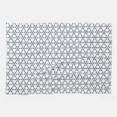 Linge De Cuisine Navy Blue Geometric Pattern on White (Horizontal)
