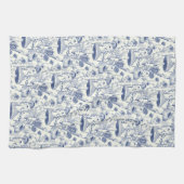 Linge De Cuisine Navy Blue Mushroom Toile De Jouy (Horizontal)