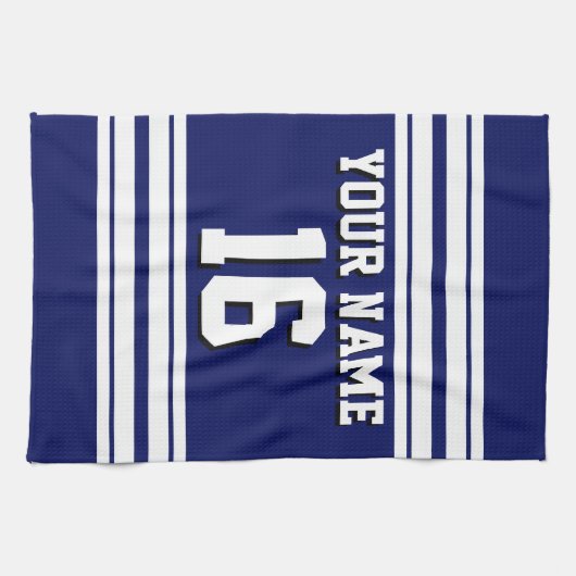 Linge De Cuisine Navy Blue White Team (Horizontal)