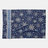 Linge De Cuisine Navy Blue Winter Snowflake Custom (Horizontal)