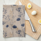 Linge De Cuisine Navy Botanical Wildflower Kitchen Towels (Quart Plié)