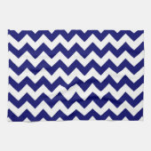 Linge De Cuisine Navy et blanc en zigzag (Horizontal)