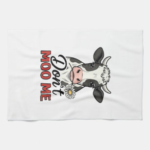 Linge De Cuisine Ne me moo pas drôle vache gravure vintage