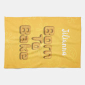 Linge De Cuisine Né pour faire cuisine pain typographie humour (Horizontal)