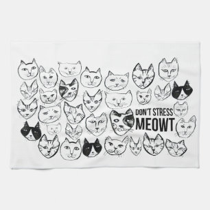 Linge De Cuisine Ne stressez pas Meowt Funny Chat Motif