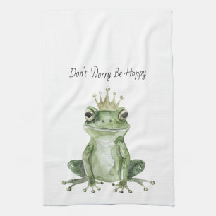 Linge De Cuisine Ne t'inquiète pas, sois heureux Grenouille verte