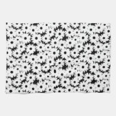 Linge De Cuisine Négative Space Daisées blanc sur noir (Horizontal)
