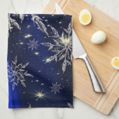 Linge De Cuisine Neige bleue de Noël (Quart Plié)