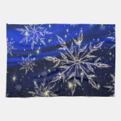 Linge De Cuisine Neige bleue de Noël (Horizontal)
